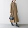 【WEB限定】〈洗濯機可能〉ダブルクロス ウエスト タック Aライン ワンピース ［NAVY BLUE］