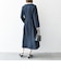 【WEB限定】〈洗濯機可能〉ダブルクロス ウエスト タック Aライン ワンピース ［NAVY BLUE］