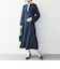 【WEB限定】〈洗濯機可能〉ダブルクロス ウエスト タック Aライン ワンピース ［NAVY BLUE］