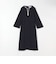 【WEB限定】〈洗濯機可能〉ダブルクロス ウエスト タック Aライン ワンピース ［NAVY BLUE］