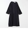 【WEB限定】〈洗濯機可能〉ダブルクロス ウエスト タック Aライン ワンピース ［NAVY BLUE］