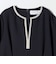 【WEB限定】〈洗濯機可能〉ダブルクロス ウエスト タック Aライン ワンピース ［NAVY BLUE］