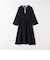 【WEB限定】〈洗濯機可能〉ダブルクロス ウエスト タック Aライン ワンピース ［NAVY BLUE］