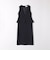 〈洗濯機可能〉ダブルクロス Vネック ペプラム ワンピース［NAVY BLUE］
