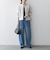 【WEB限定】〈洗濯機可能〉ダブルクロス  ペプラム ノーカラー ジャケット［NAVY BLUE］