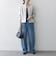 【WEB限定】〈洗濯機可能〉ダブルクロス  ペプラム ノーカラー ジャケット［NAVY BLUE］