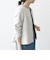【WEB限定】〈洗濯機可能〉ダブルクロス  ペプラム ノーカラー ジャケット［NAVY BLUE］