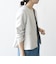 【WEB限定】〈洗濯機可能〉ダブルクロス  ペプラム ノーカラー ジャケット［NAVY BLUE］