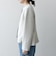 【WEB限定】〈洗濯機可能〉ダブルクロス  ペプラム ノーカラー ジャケット［NAVY BLUE］