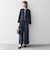 【WEB限定】〈洗濯機可能〉ダブルクロス  ペプラム ノーカラー ジャケット［NAVY BLUE］