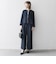 【WEB限定】〈洗濯機可能〉ダブルクロス  ペプラム ノーカラー ジャケット［NAVY BLUE］
