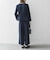 【WEB限定】〈洗濯機可能〉ダブルクロス  ペプラム ノーカラー ジャケット［NAVY BLUE］