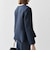 【WEB限定】〈洗濯機可能〉ダブルクロス  ペプラム ノーカラー ジャケット［NAVY BLUE］