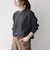 〈手洗い可能〉ジャカード バンピー クルーネック プルオーバー
