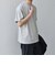 SHIPS any: デザイン リブ ハイゲージ ポンチ クルーネック Tシャツ◇