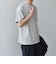 SHIPS any: デザイン リブ ハイゲージ ポンチ クルーネック Tシャツ◇