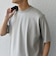 SHIPS any: デザイン リブ ハイゲージ ポンチ クルーネック Tシャツ◇