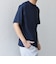 SHIPS any: デザイン リブ ハイゲージ ポンチ クルーネック Tシャツ◇