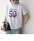【WEB限定/SHIPS any別注】THE KNiTS:〈洗濯機可能〉ラウンドヘム プリント ショート TEE