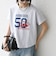 【WEB限定/SHIPS any別注】THE KNiTS:〈洗濯機可能〉ラウンドヘム プリント ショート TEE