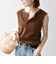 SHIPS any:〈洗濯機可能〉ワッフル ヘンリーネック 2WAY ノースリーブ TEE