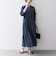 〈洗濯機可能〉ピーチスキン サイド プリーツ バンドカラー シャツ ワンピース