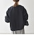 《一部追加予約》〈洗濯機可能〉ダブルクロス ノーカラー ジップ ブルゾン［NAVY BLUE］