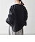 《一部追加予約》〈洗濯機可能〉ダブルクロス ノーカラー ジップ ブルゾン［NAVY BLUE］