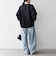 《一部追加予約》〈洗濯機可能〉ダブルクロス ノーカラー ジップ ブルゾン［NAVY BLUE］
