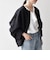 《一部追加予約》〈洗濯機可能〉ダブルクロス ノーカラー ジップ ブルゾン［NAVY BLUE］