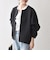 《一部追加予約》〈洗濯機可能〉ダブルクロス ノーカラー ジップ ブルゾン［NAVY BLUE］