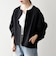 《一部追加予約》〈洗濯機可能〉ダブルクロス ノーカラー ジップ ブルゾン［NAVY BLUE］