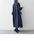 〈洗濯機可能〉ダブルクロス フリル パフ スリーブ ワンピース［NAVY BLUE］