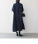 〈洗濯機可能〉ダブルクロス フリル パフ スリーブ ワンピース［NAVY BLUE］