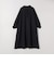 〈洗濯機可能〉ダブルクロス フリル パフ スリーブ ワンピース［NAVY BLUE］