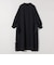 〈洗濯機可能〉ダブルクロス フリル パフ スリーブ ワンピース［NAVY BLUE］