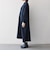 〈洗濯機可能〉ダブルクロス フリル パフ スリーブ ワンピース［NAVY BLUE］
