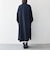 〈洗濯機可能〉ダブルクロス フリル パフ スリーブ ワンピース［NAVY BLUE］