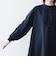 〈洗濯機可能〉ダブルクロス フリル パフ スリーブ ワンピース［NAVY BLUE］