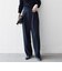 〈洗濯機可能〉ダブルクロス タック ストレート パンツ［NAVY BLUE］