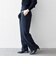 〈洗濯機可能〉ダブルクロス タック ストレート パンツ［NAVY BLUE］
