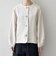 〈手洗い可能〉ダブルクロス レース 切替 ノーカラー ジャケット［NAVY BLUE］