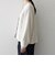 〈手洗い可能〉ダブルクロス レース 切替 ノーカラー ジャケット［NAVY BLUE］