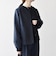 〈手洗い可能〉ダブルクロス レース 切替 ノーカラー ジャケット［NAVY BLUE］