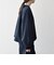 〈手洗い可能〉ダブルクロス レース 切替 ノーカラー ジャケット［NAVY BLUE］