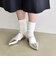 quaranciel: ポインテッド スリングバック フラット パンプス