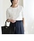 quaranciel:〈洗濯機可能〉テレコ リブ クルー ヘンリー 2way ハーフスリーブ TEE