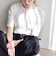 quaranciel:〈洗濯機可能〉テレコ リブ クルー ヘンリー 2way ハーフスリーブ TEE