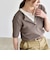 quaranciel:〈洗濯機可能〉テレコ リブ クルー ヘンリー 2way ハーフスリーブ TEE