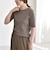 quaranciel:〈洗濯機可能〉テレコ リブ クルー ヘンリー 2way ハーフスリーブ TEE